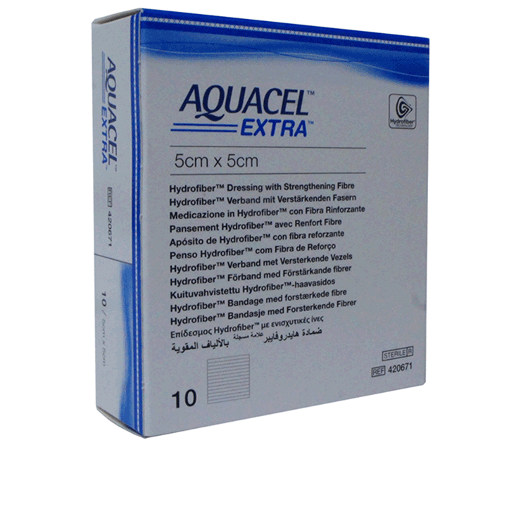 Aquacel Extra 5cm x 5cm x 10  - Absorbant Wound Dressings