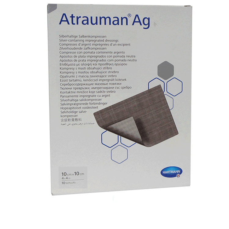 Atrauman AG Silver Dressing 10cm X 20cm - Pack Of 10 Sterile Wound Care Dressings Atrauman AG Silver Dressing 10cm X 20cm - Pack Of 10 Sterile Wound Care Dressings