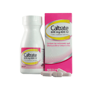 Caltrate Calcium Tablets 600mg/ 400iu x 90 for Osteoporsis
