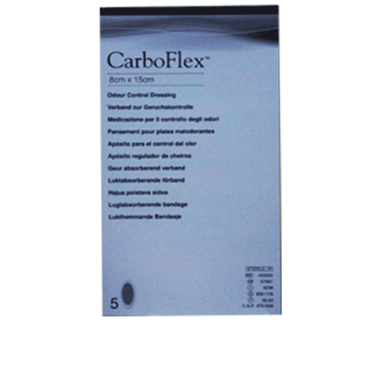 Carboflex 8 x 15 cm geruchsabsorbierende Wundverbände x 5 (Code S7661)
