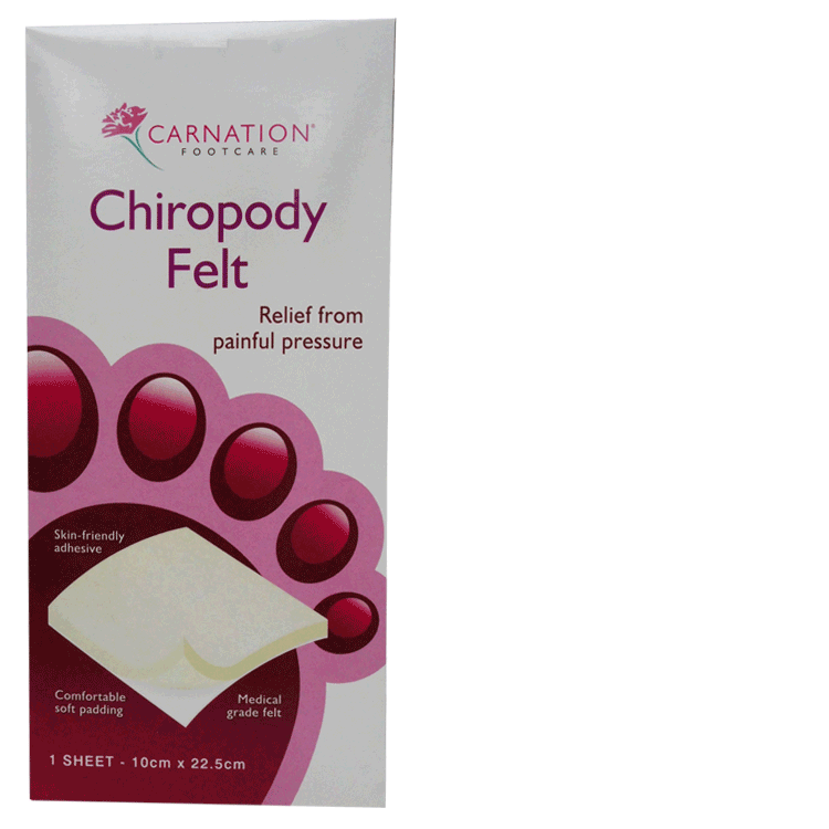Carnation Chiropody Felt 10cm x 22.5cm x 1 Sheet
