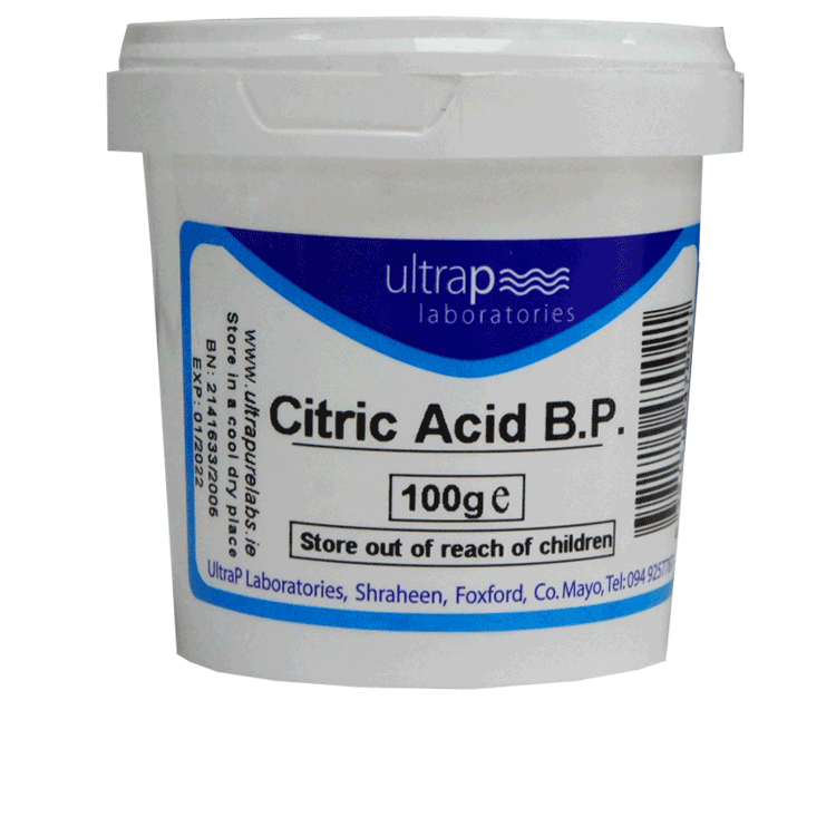 Citric Acid 100g by Ultrapure - For removing hard water deposits