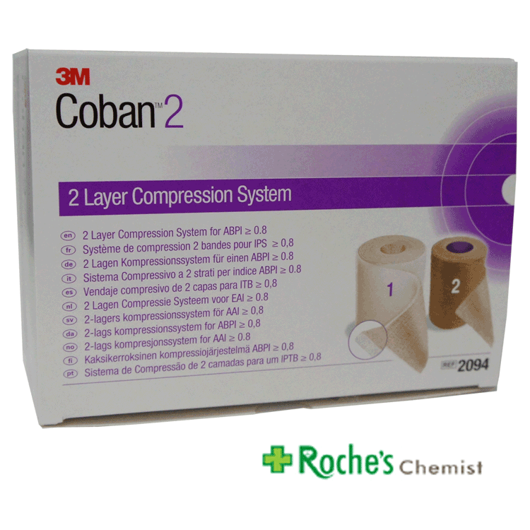 Coban 2 - 2 Layer Compression System for leg ulcers from roches chemist ...