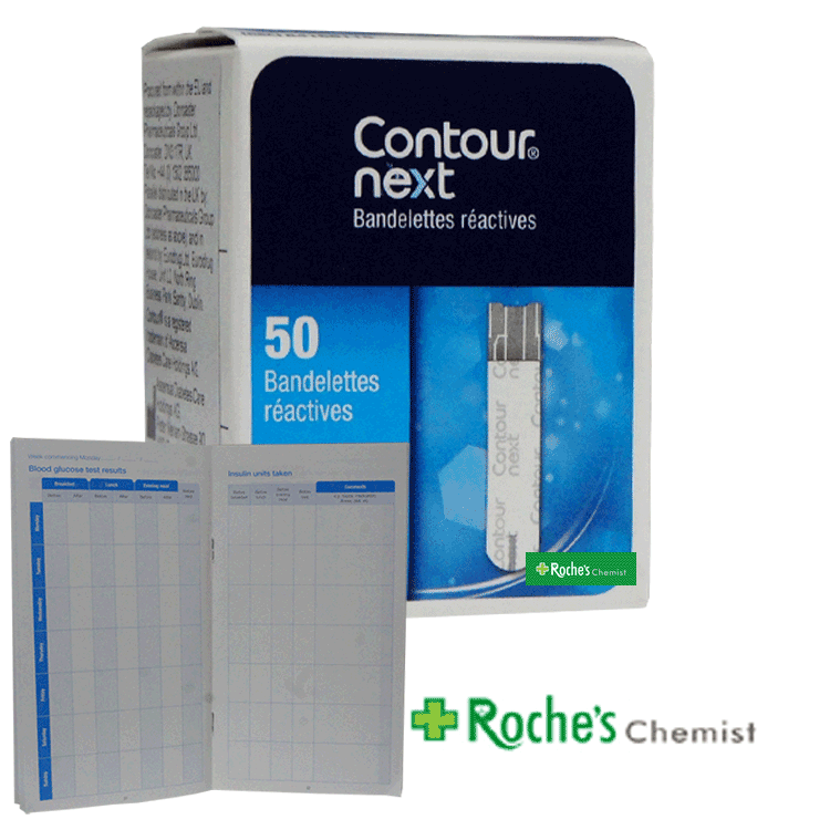 Contour Next Test Strips x 50 + Diabetes Record Book – Brighton ...