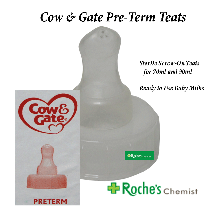 Cow Gate Pre-Term Teats x 24 Sterile fits 70ml and 90ml ready