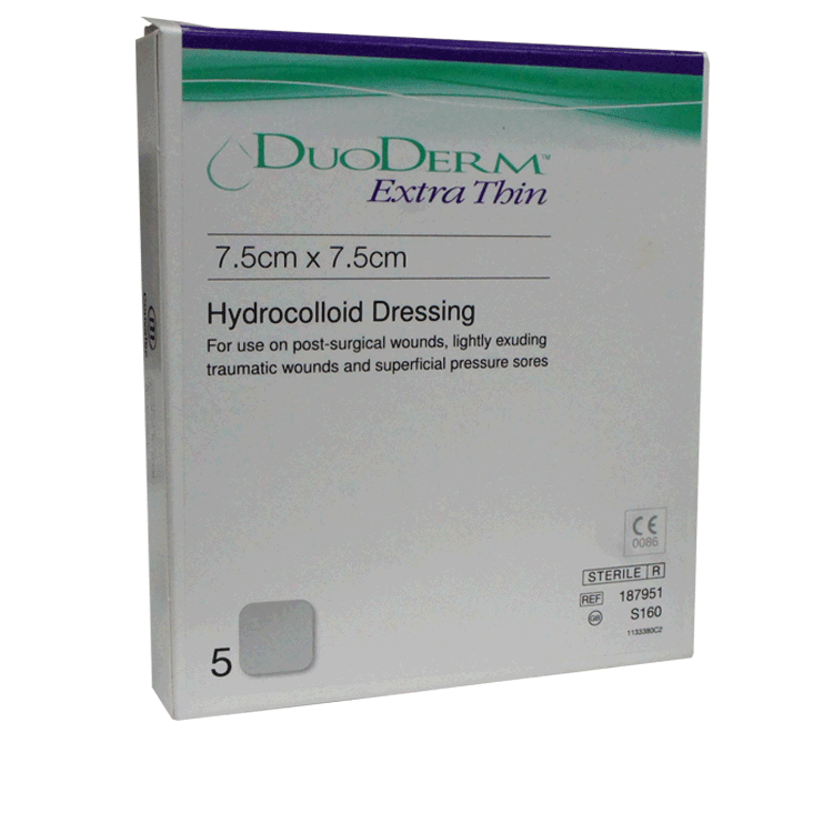 Duoderm extra dunne 7,5 x7,5 cm x 5 S160 Wondverbanden