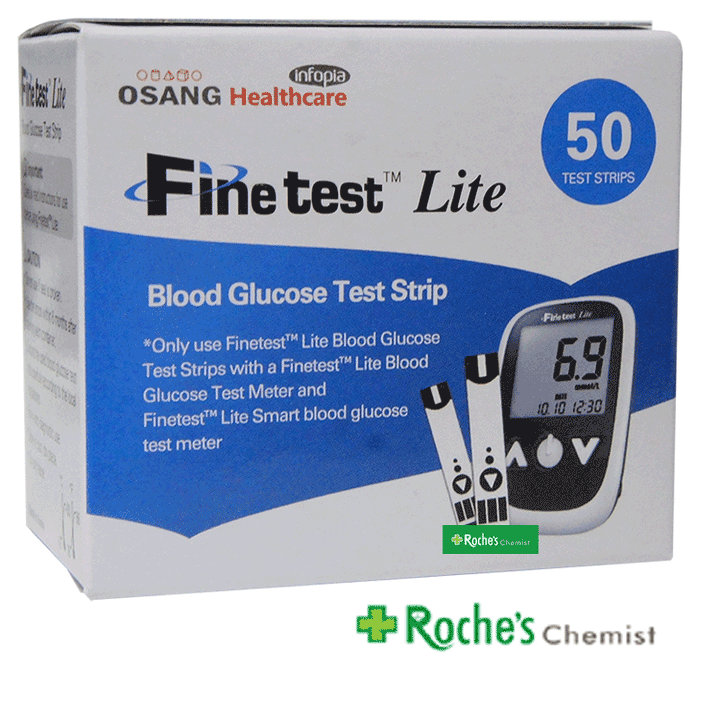 Fine Test Lite - Blood glucose test strips x 100 Plus 100 Greenlan ...