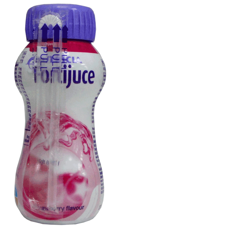 Fortijuce Fraise 200 ml x 1 avec ou sans couvercle pour paille x 1