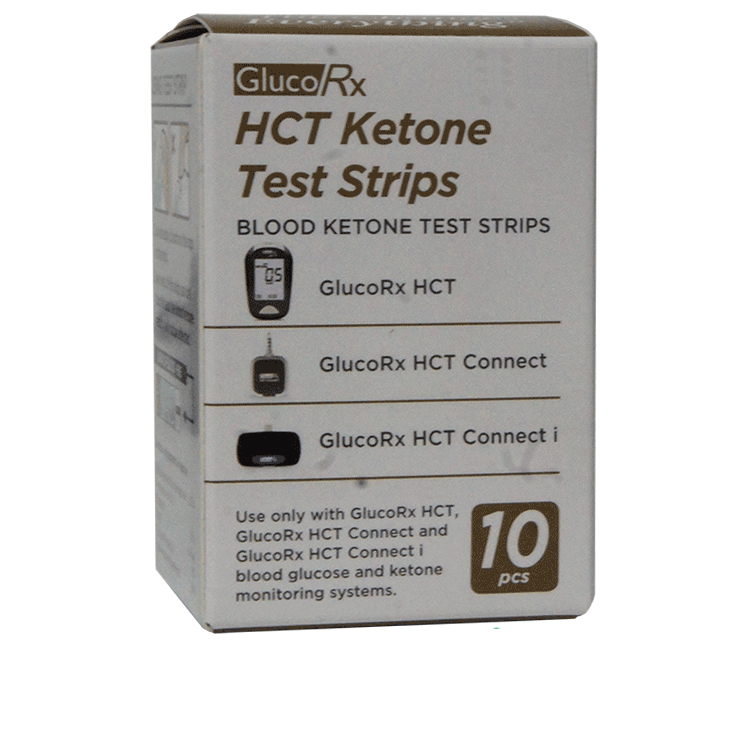 Bandelettes de test de cétone HCT GlucoRx x 10