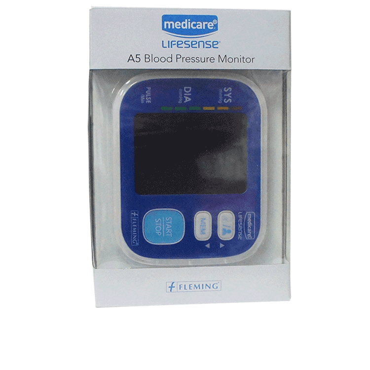 Monitor della pressione sanguigna A5 Medicare LifeSense - Lettura facile