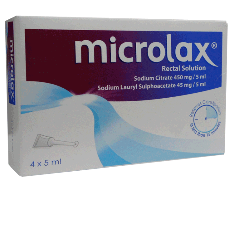 Microlax Rectal Solution 4 x 5ml - For rapid treatment of constipation