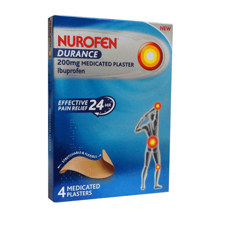 Nurofen Durance - Medicated Ibuprofen Plasters for Pain x 4