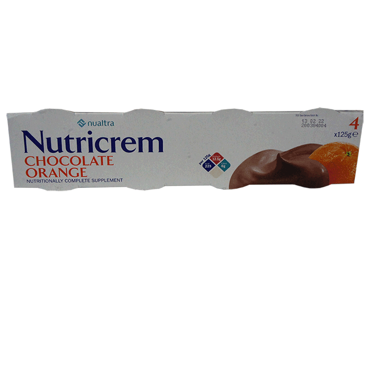 Nutricrem Creme - Thickened Chocolate and Orange Flavour 4 x 125g