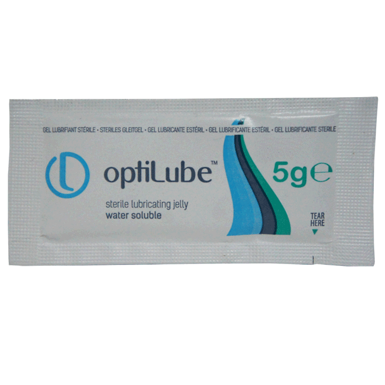 Optilube Sterile Lubricating Jelly 5g Sachets x 5 - For use with inserting urinary catheters