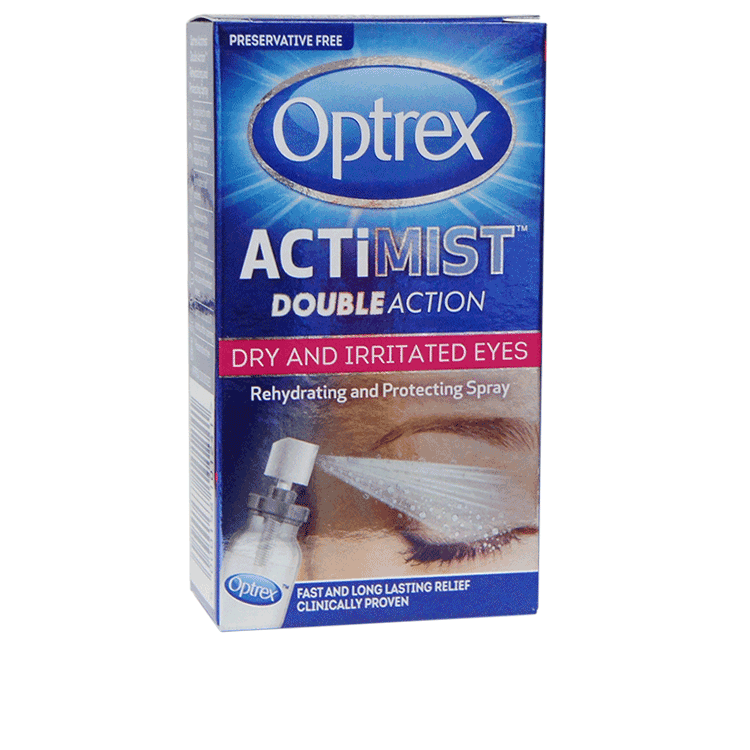 Optex Eyemist optrex actimist dry eyes spray onto eyelids roches chemist online ...