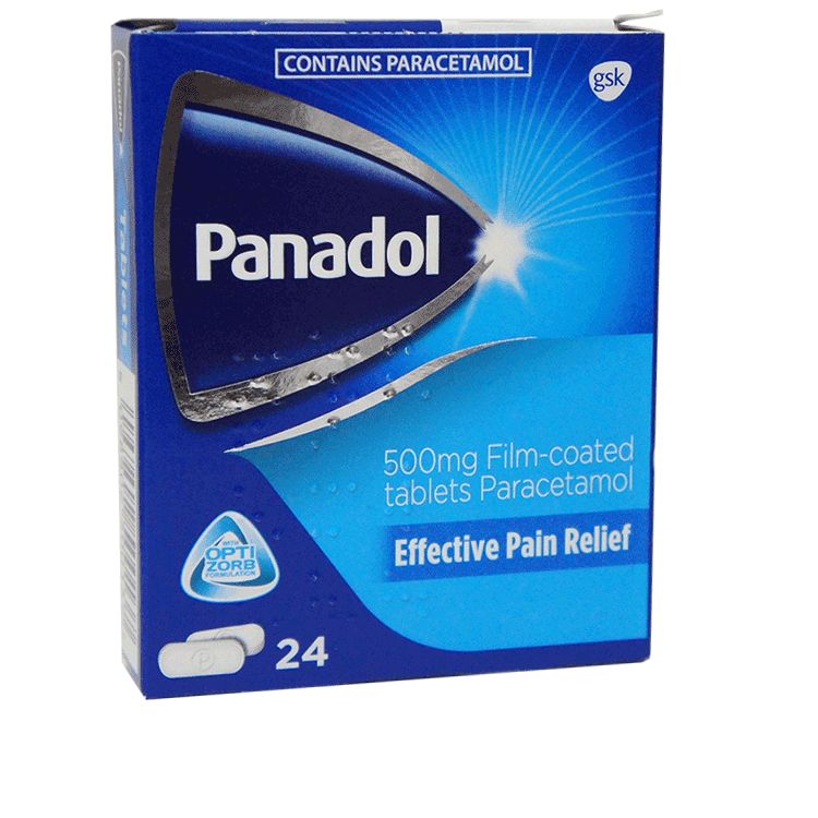 Panadol Film Coated 500mg Paracetamol Tablets x 24 - Easy to Swallow