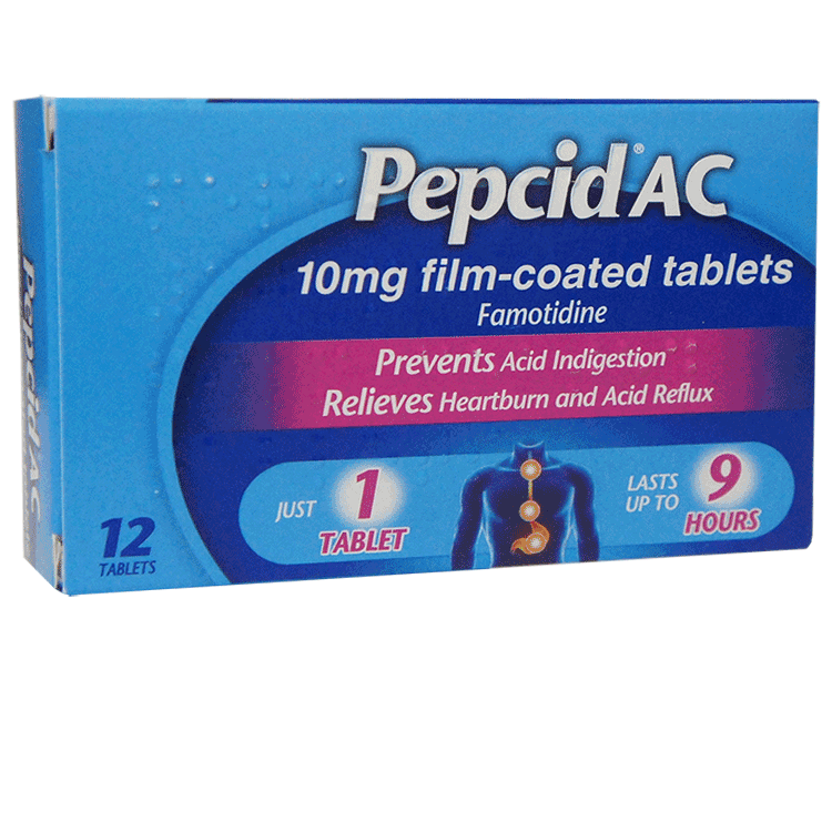 Pepcid AC Famotidine 10mg tablets x 12 for indigestion