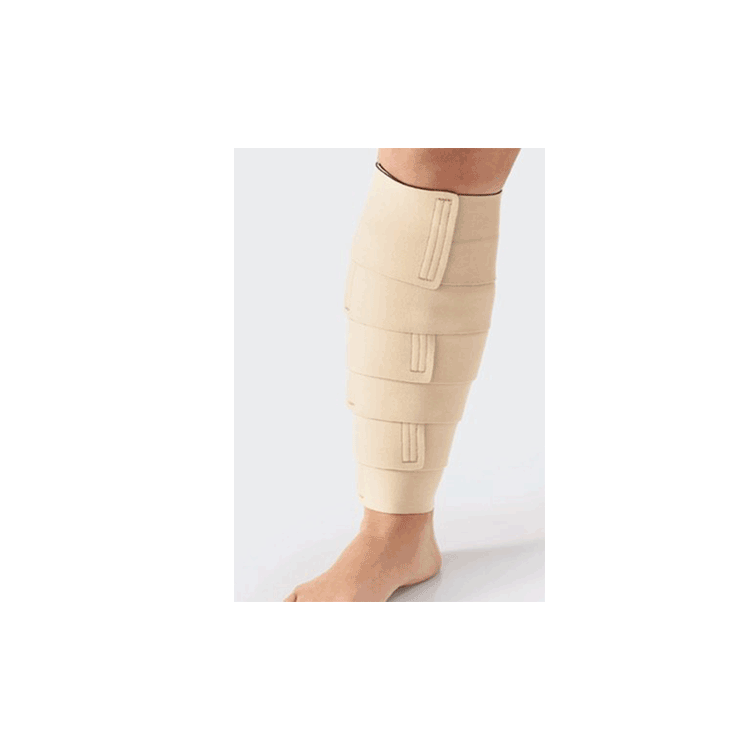 ReadyWrap verstellbares Kompressionskleidungsstück mit Klettverschlüssen für chronische Ödeme – Wade – Beige – 4 Größen