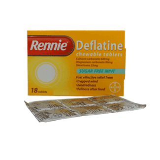 Rennie Deflatine x 18 tablets for flatulance