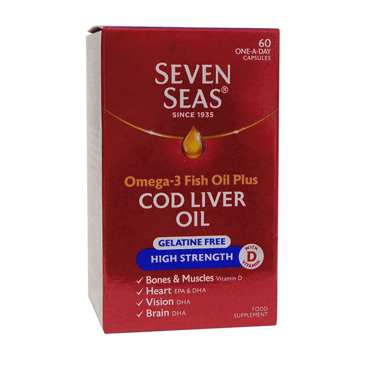 Huile de foie de morue haute résistance Seven Seas x 60 capsules