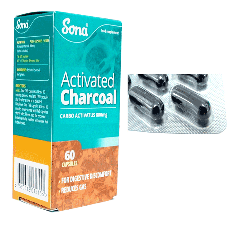 SONA Activated Charcoal Capsules X 60