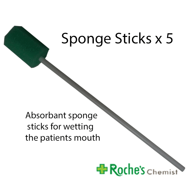 Sponge Sticks x 5 - For Cleaning and moisturising the mouth from roches ...