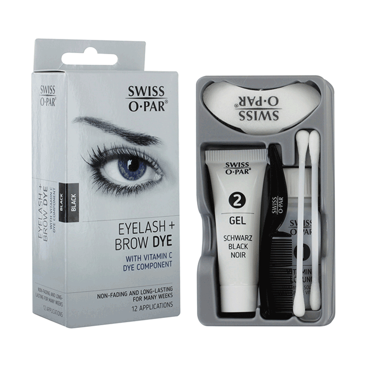 SWISS O PAR Wimpern- und Augenbrauenfärbeset - Schwarz