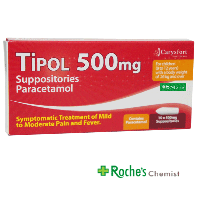 Tipol 500mg Suppositories Paracetamol x10 – Brighton Healthcare Ltd T/a ...