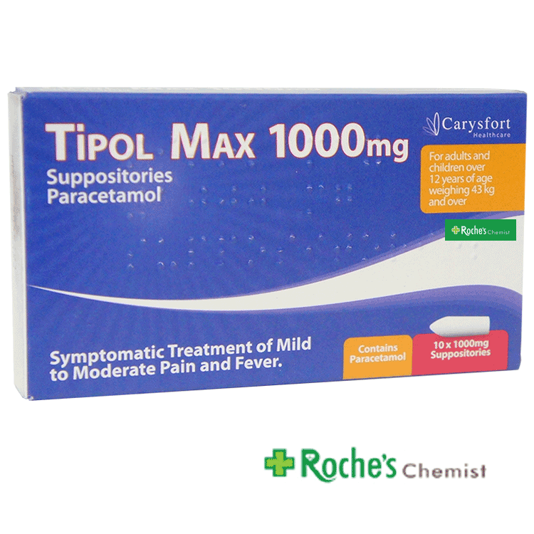 Tipol Max !000mg Paracetamol Suppositories x 10 – Brighton Healthcare ...
