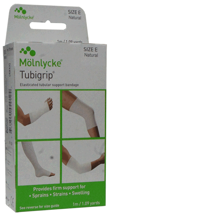 Tubigrip Taille E 1,0 mètre - Couleur naturelle - Bandage tubulaire pour bras large, mollet moyen à large, cuisse moyenne