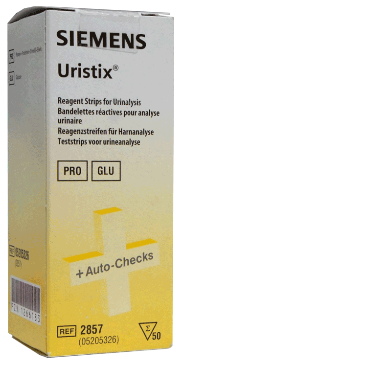Uristix - Bandelettes d'auto-test pour l'urine x 50 - Protéines et glucose