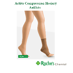Activa Anklets Class 2 Compression Hosiery - Open Toe - Sand Colour - 4 sizes