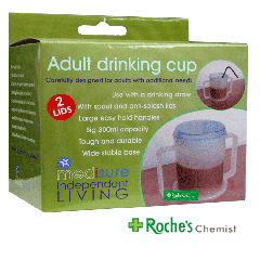 Adult Drinking Cup 2 Handled + 2 Lids