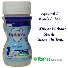 Aptamil 1 First Ready to Use 70ml bottles x 24 + With or Without Screw On Teats