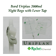 Bard Uriplan Urine Night Bag 2000ml with Lever Tap x 10 
