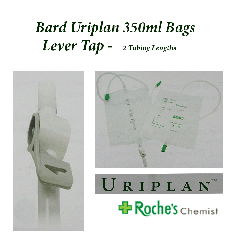 Bard Uriplan Urine Day Bag 350ml with Lever Tap x 10 - 2 tubing length variations
