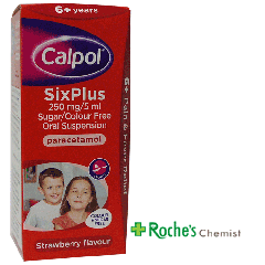 Calpol Six Plus Oral Suspension 250mg/5ml 140ml - Strawberry Flavour