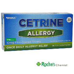 Cetrine Tablets 10mg x 30 - For Hayfever and Allergies