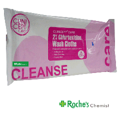 Clinicept 2% Chlorhexidine Antiseptic Large Wash Cloths x 10 