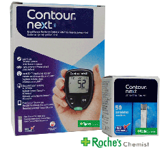 Contour Next Blood Glucose Monitor + Contour Next Strips x 50