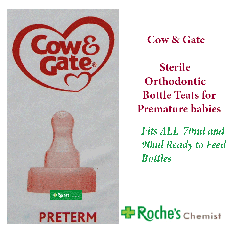 Cow and Gate Pre-Term Bottle Teats x 48 - Fits all 70ml and 90 Ready to Use Bottles
