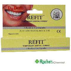 Dr Denti Refit - Temporary Dental Cement x 3 - For Fillings and Crowns