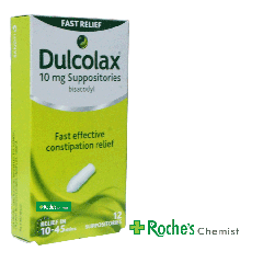 Dulcolax Suppositories 10mg  x 12 for Constipation