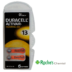 Duracell DA 13 Hearing Aid Batteries x 6