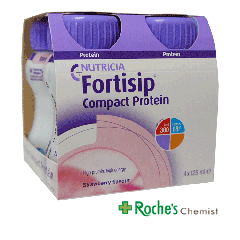 Fortisip Compact Protein 4 x 125g - Strawberry Flavour