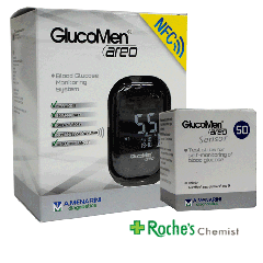 Glucomen Areo Blood Glucose Monitor + Areo Strips x 50