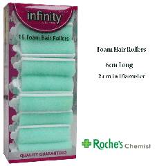 Infinity Foam Hair Rollers x 16 - 6cm long and 2cm in diameter
