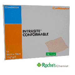 Intrasite Conformable 10cmx 10cm x 10 dressings
