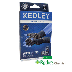 Kedley Arthritis Compression Gloves Medium x 2 with enhanced grip bands