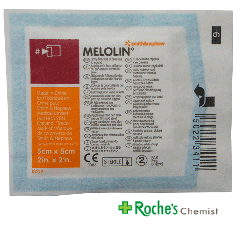 Melolin Non Adherent Dressing 5cm x 5cm x 5 dressings - Sterile